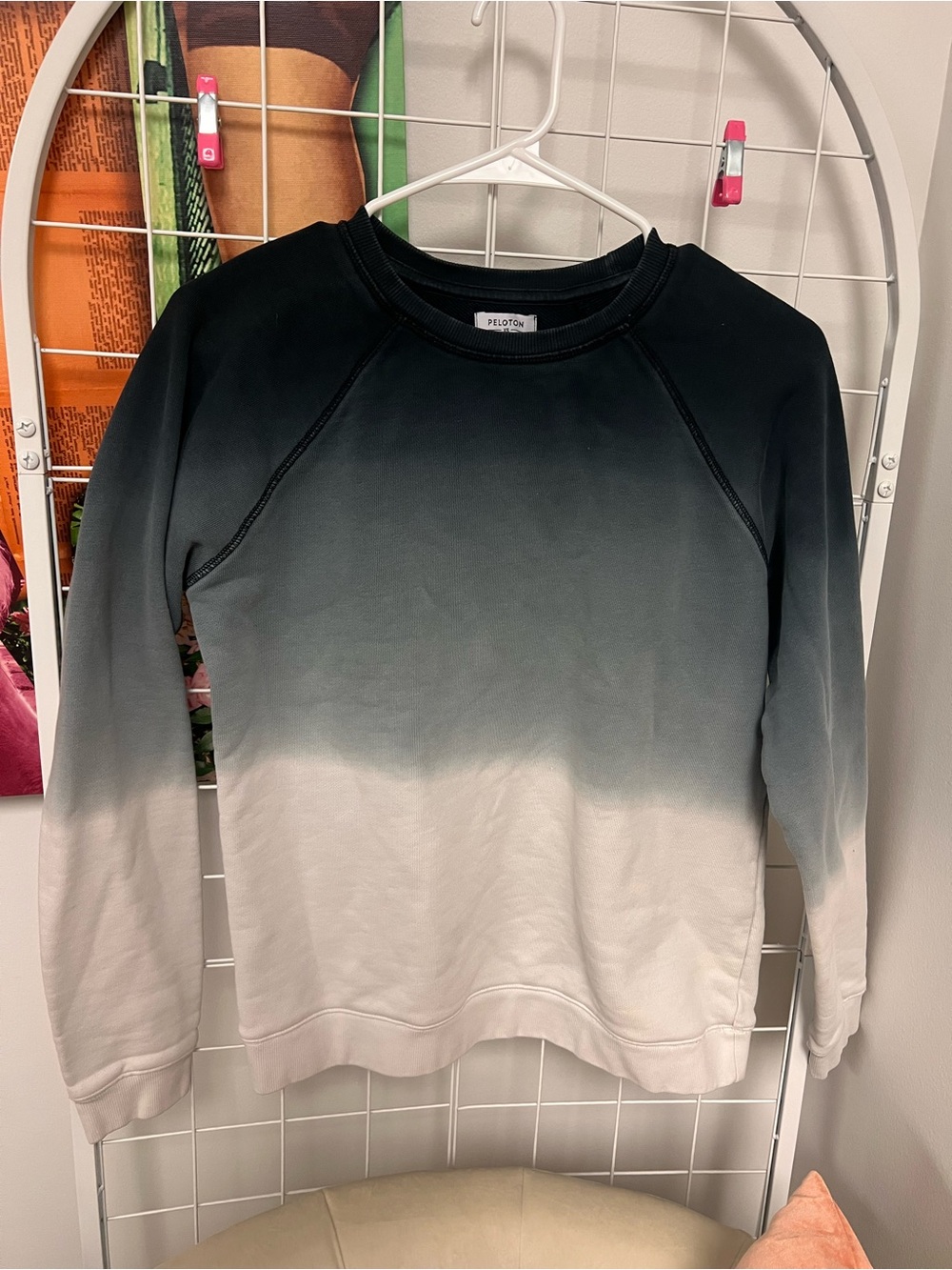 Peloton Women’s Ombre Crewneck Sweater in Black and Cream